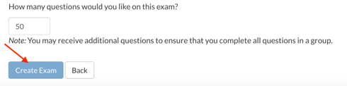 Click Create Exam